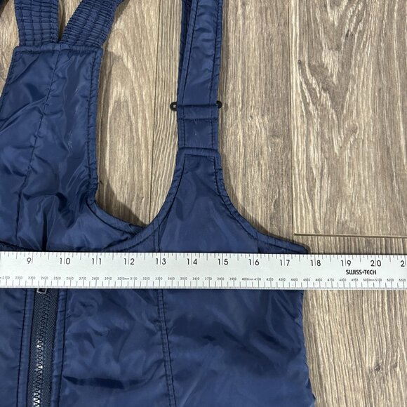 VTG Topher Mens Ski Pants Overalls Bib Ski Suit Suspenders 70s 80s M Blue Retro - Picture 3 of 15